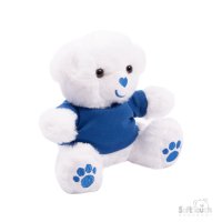 TB315-N: 15cm White Teddy Bear with Navy T Shirt